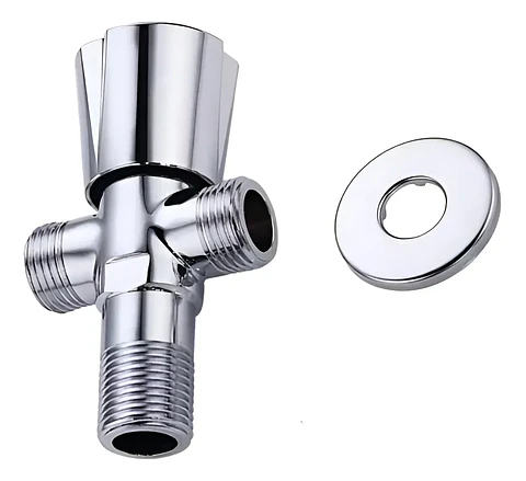 Llave Angular Doble Conexión HE 1/2 Cromada