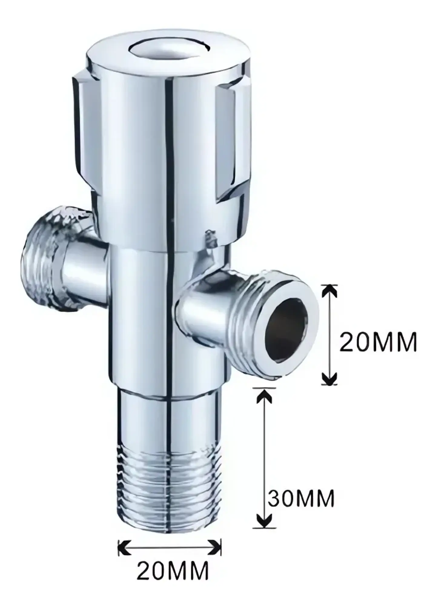 Llave Angular Doble Conexión HE 1/2 Cromada 5