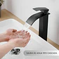 Grifería Baño Monomando Lavamanos Llave Grifo Acero Acabado Mate Color Negro - Miniatura 4