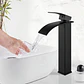 Grifería Baño Monomando Lavamanos Llave Grifo Acero Acabado Mate Color Negro - Miniatura 1