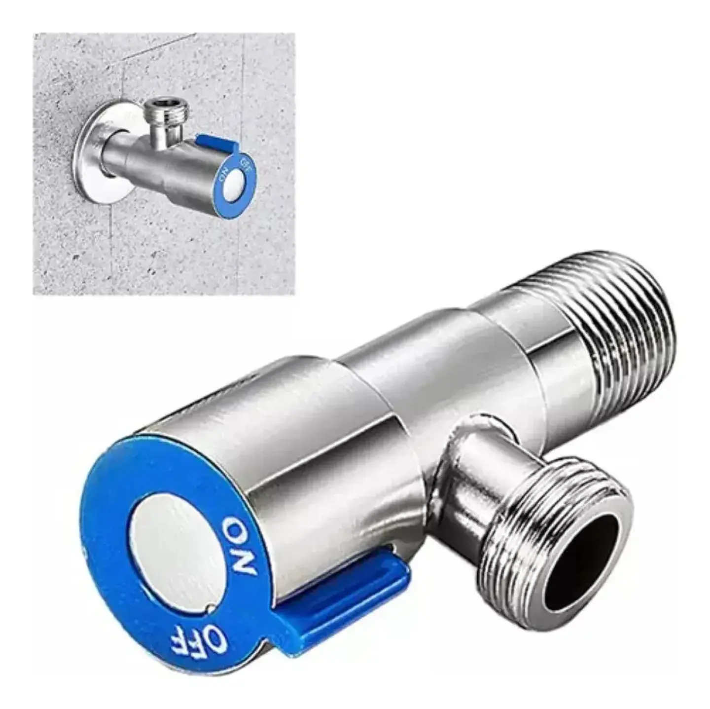 Llave Angular He-He 1/2 Acero Inoxidable Para Estanque y Bidet 1