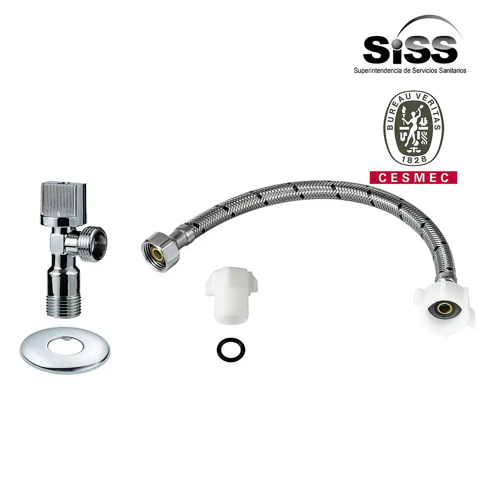 Flexible certificado 35cm Con Llave De Paso Angular 12 X 15.16 Baño WC 4