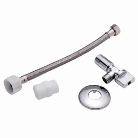 Flexible 30 cm Con Llave De Paso Angular 1/2 X 15.16 Baño WC