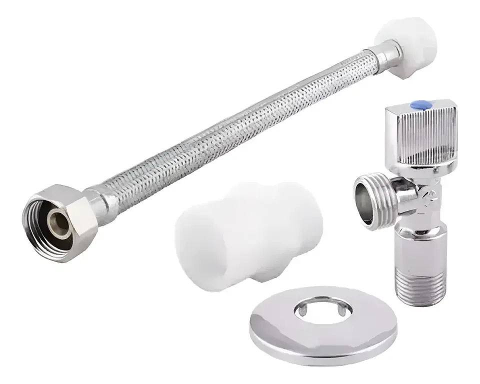 Flexible 30 cm Con Llave De Paso Angular 1/2 X 15.16 Baño WC 3