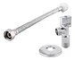 Flexible 30 cm Con Llave De Paso Angular 1/2 X 15.16 Baño WC - Miniatura 4