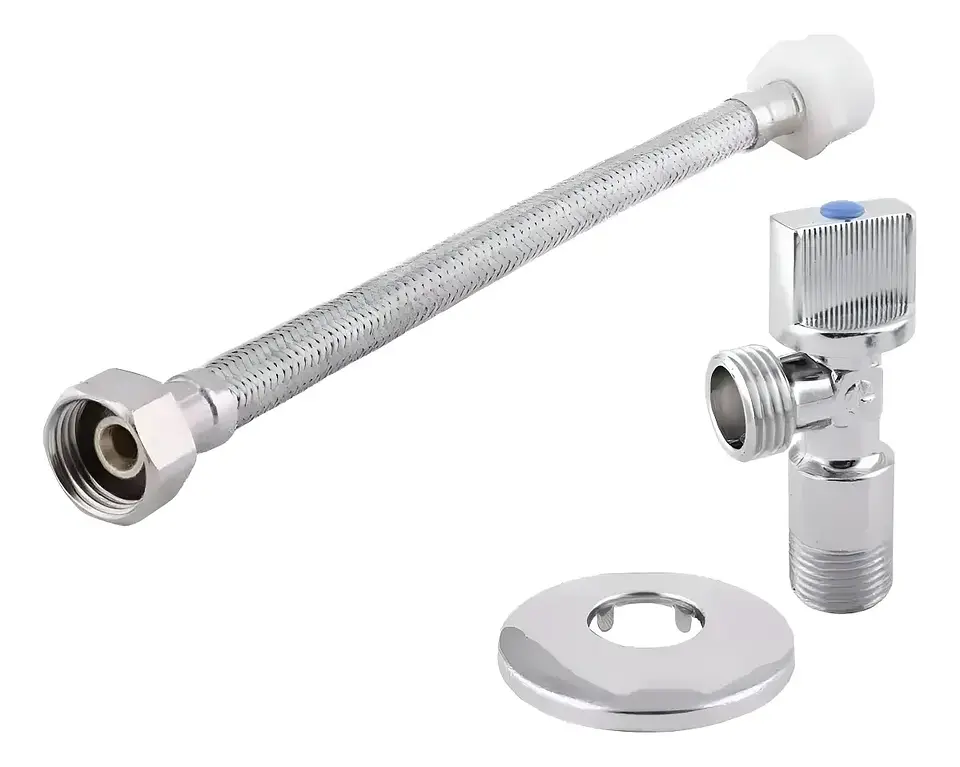 Flexible 30 cm Con Llave De Paso Angular 1/2 X 15.16 Baño WC 4