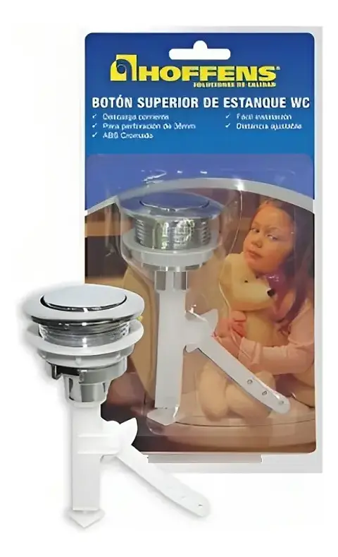 Botón Superior WC Hoffens Cromado Ajustable 38mm 1 Descarga 