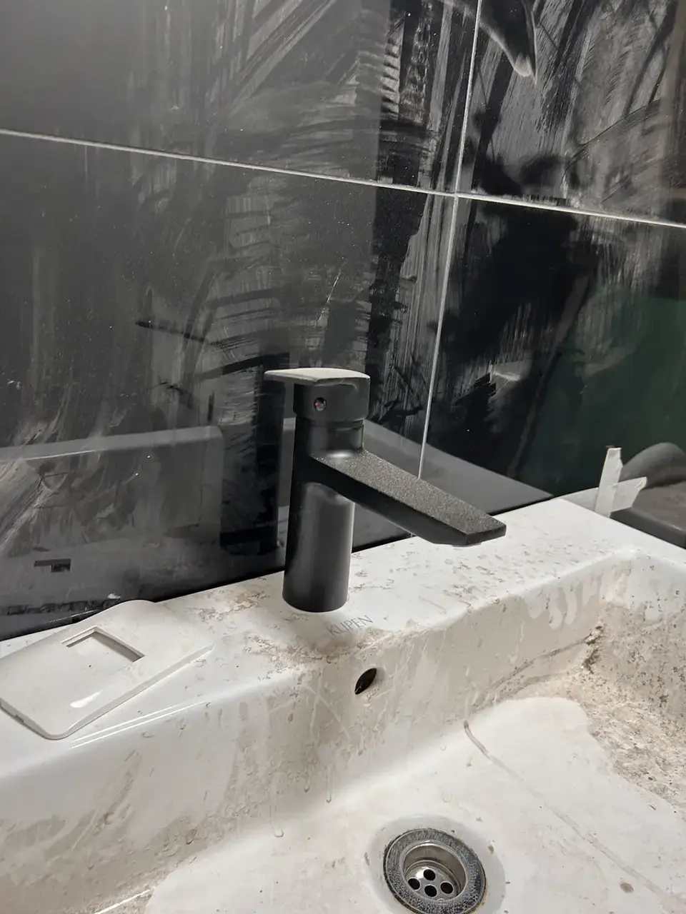 Llave Monomando Lavatorio Notte Acabado Negro Mate 8