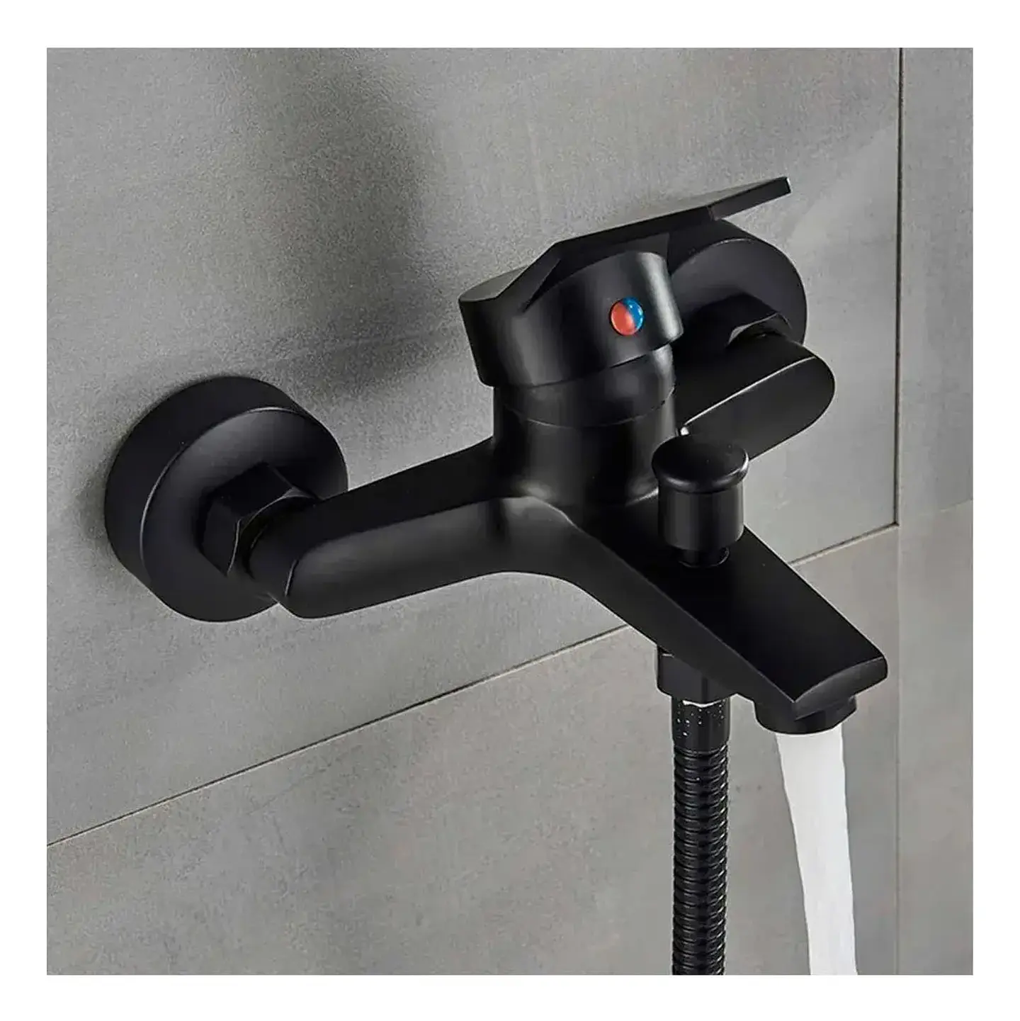 Llave Tina Ducha Monomando Negro Mate 2