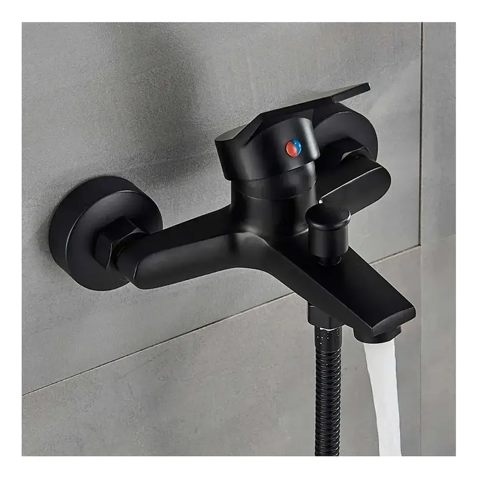 Llave Tina Ducha Monomando Negro Mate 2