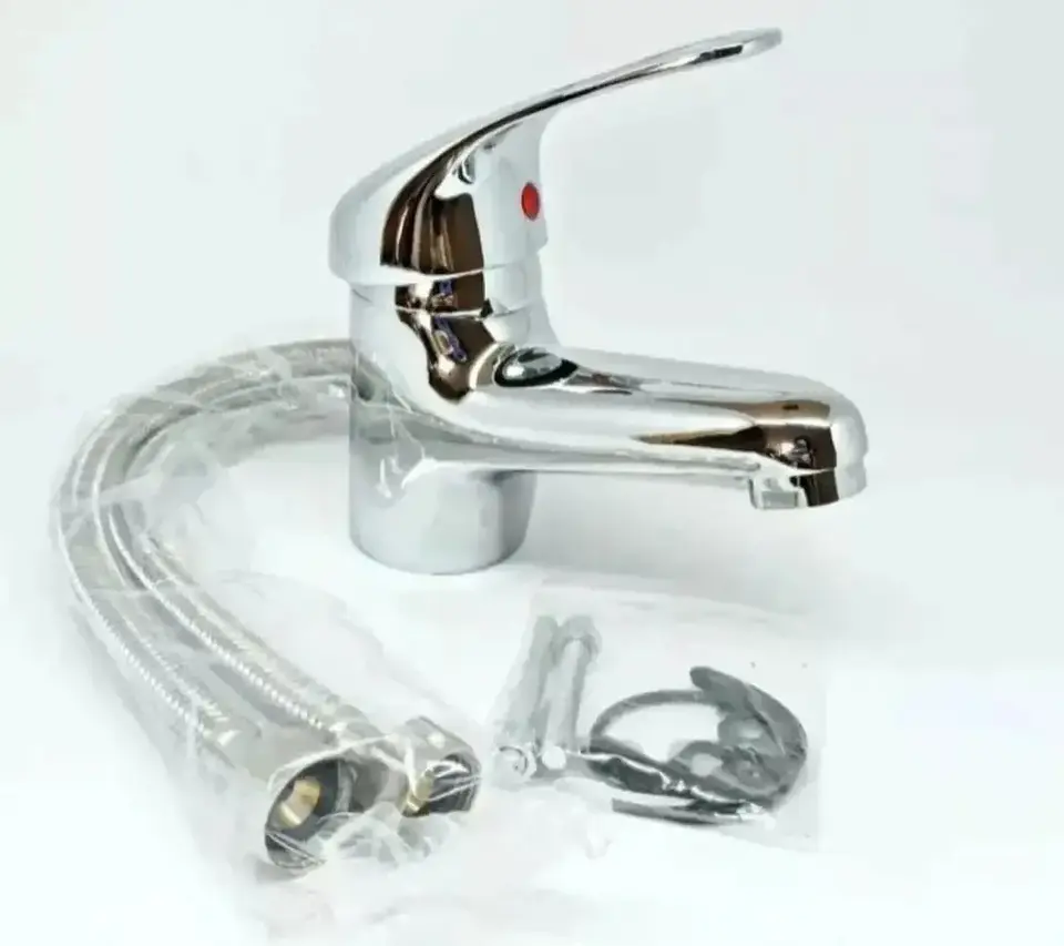 Llave Grifo Monomando Lavamanos Cromado + Flexibles 2