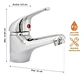 Llave Grifo Monomando Lavamanos Cromado + Flexibles - Miniatura 6