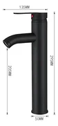 Llave Monomando Vanitorio Alto Acero Inoxidable Negro Mate - Miniatura 8