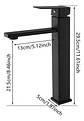 Llave Monomando Alta Cuadrada para Vanitorio Negro Mate - Miniatura 3