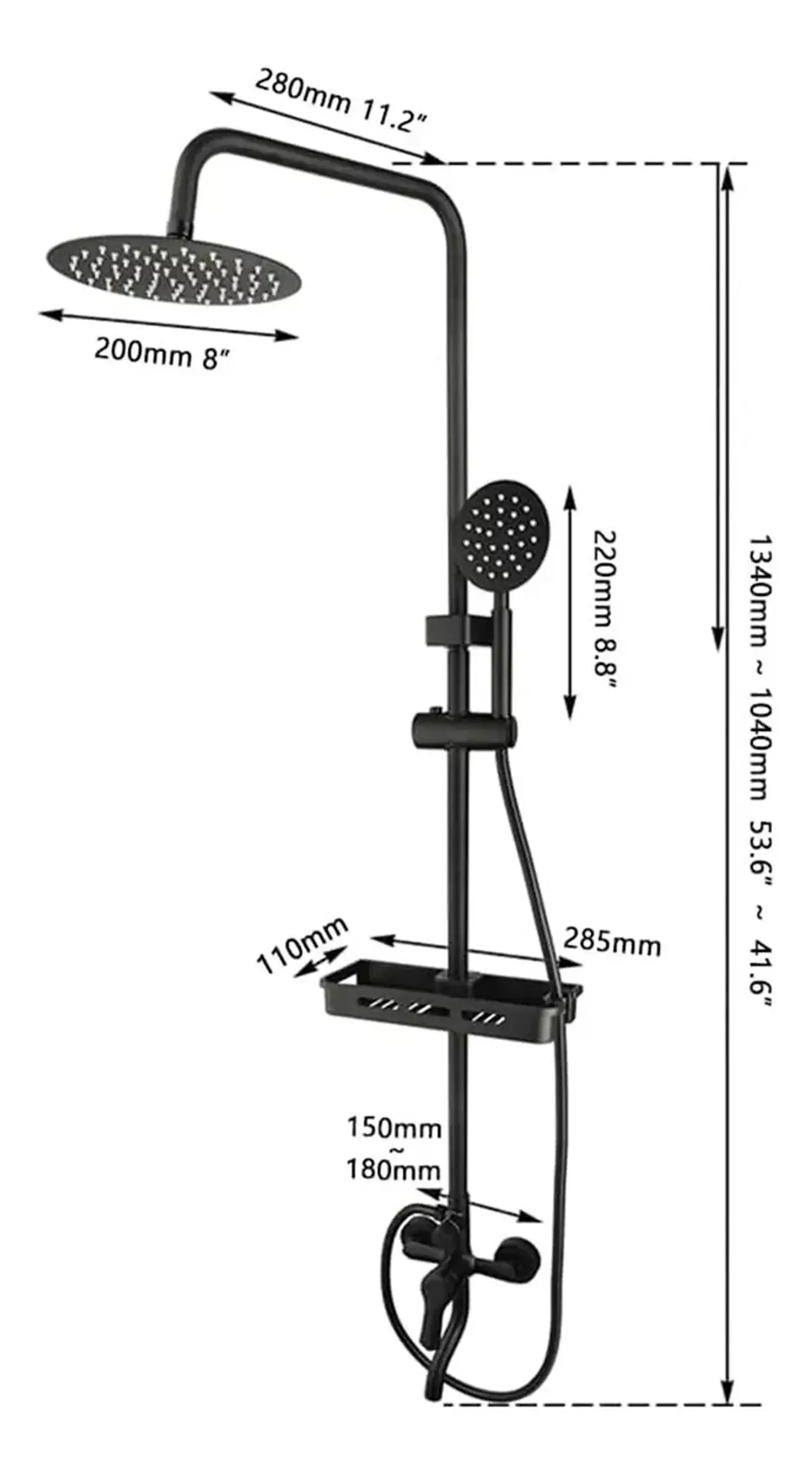 Columna De Ducha 3 Funciones + Llave Monomando Con Jabonera 1