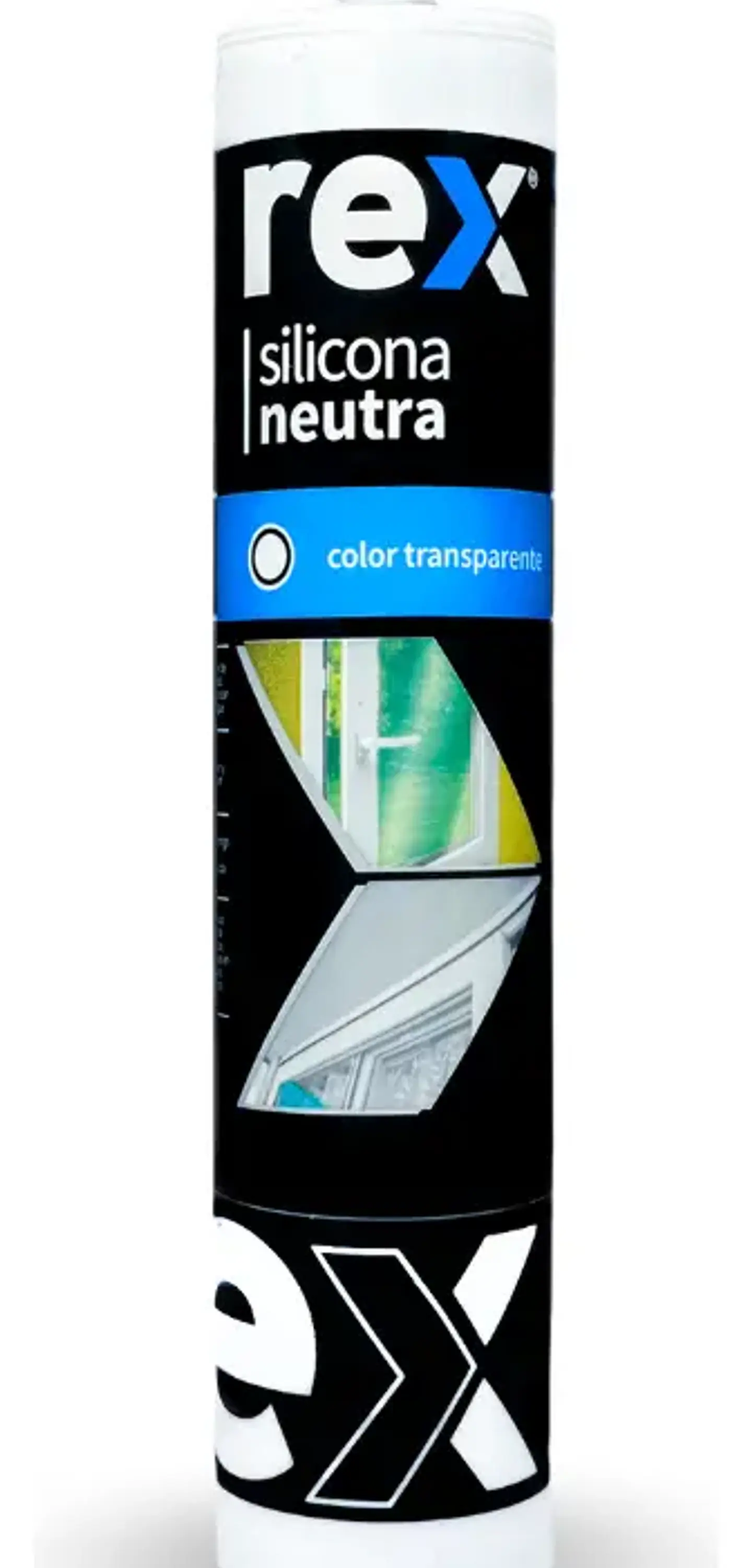 Silicona Neutra Transparente Rex de 300 ml para Vidrio y Aluminio 2