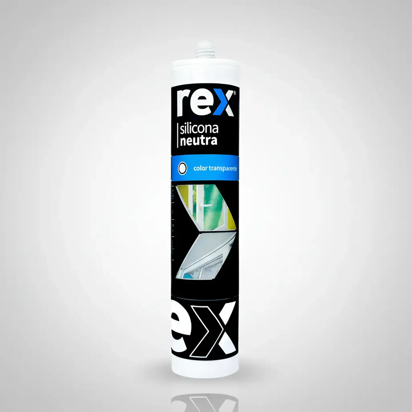 Silicona Neutra Transparente Rex de 300 ml para Vidrio y Aluminio 4