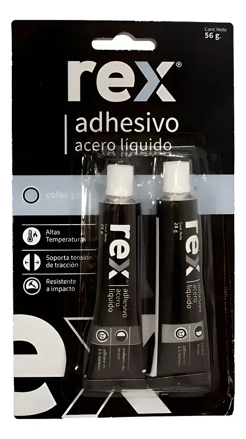 Pegamento Adhesivo Acero Líquido Rex Gris 56g