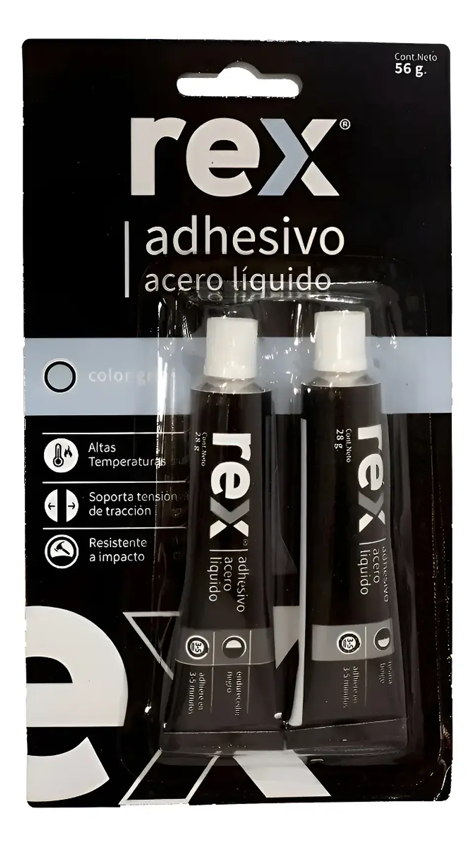 Pegamento Adhesivo Acero Líquido Rex Gris 56g 1