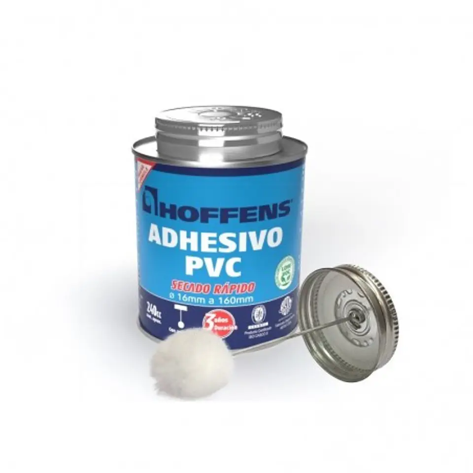 Adhesivo PVC Hoffens 240 cc Secado Rápido | Tuberías y Fittings 1
