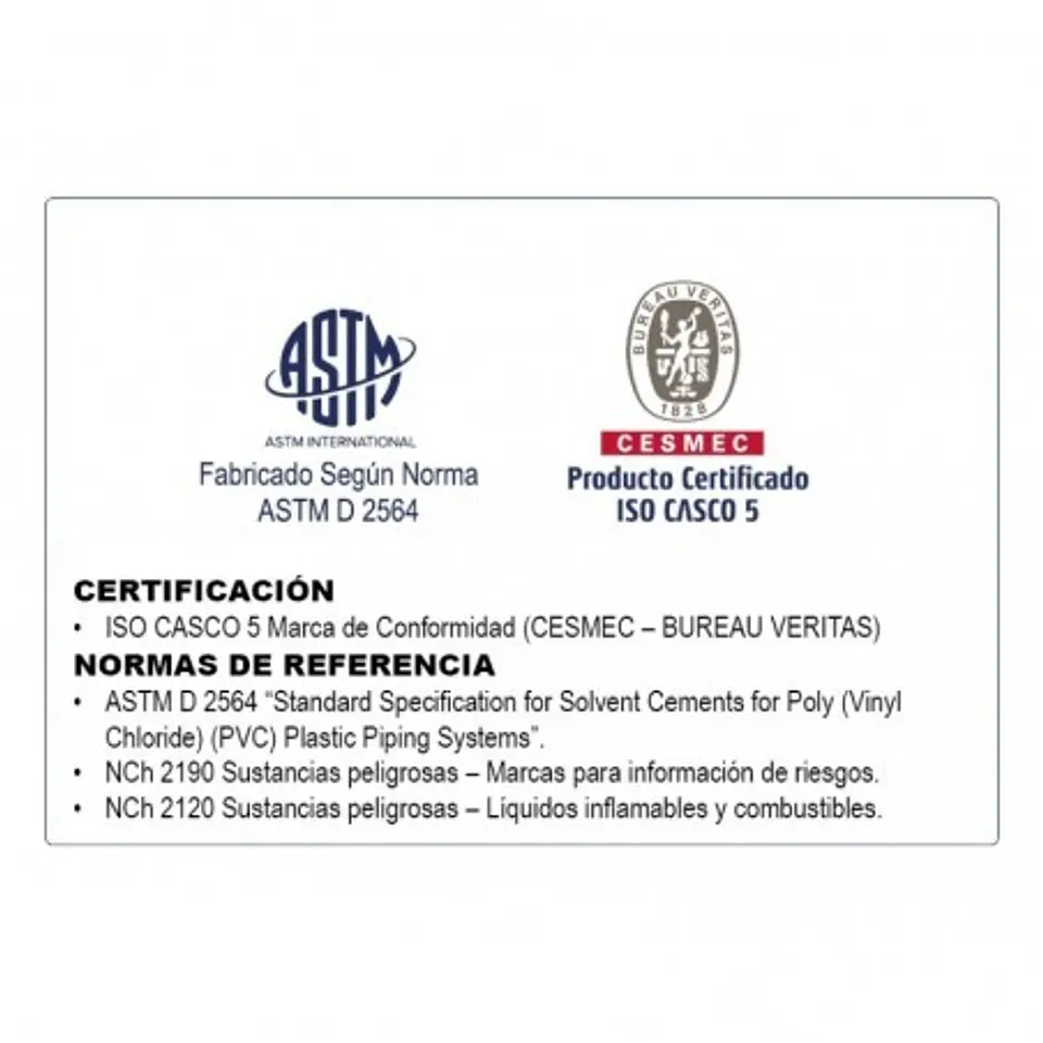 Adhesivo PVC Hoffens 240 cc Secado Rápido | Tuberías y Fittings 3