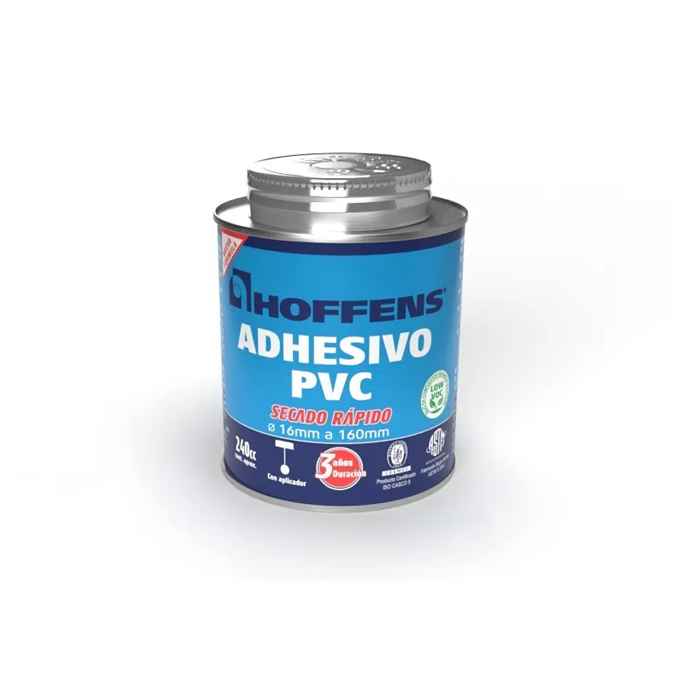 Adhesivo PVC Hoffens 240 cc Secado Rápido | Tuberías y Fittings 2