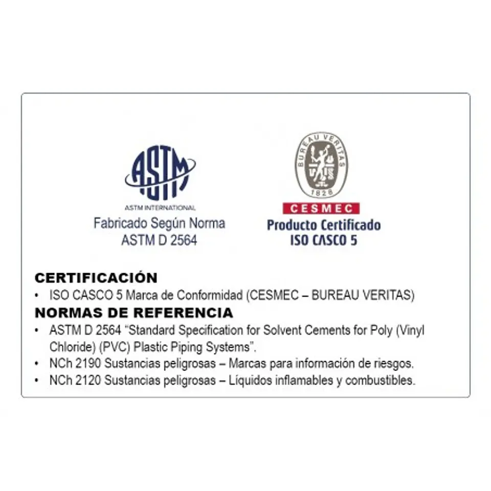 Adhesivo PVC Hoffens 60 cc Secado Rápido | Tuberías y Fittings 4