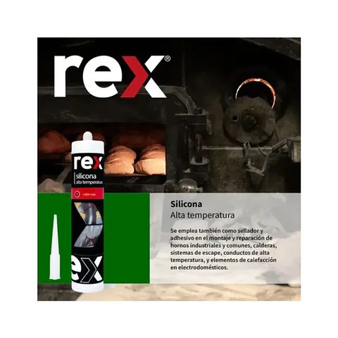 Silicona Rex Alta Temperatura Rojo 300ml