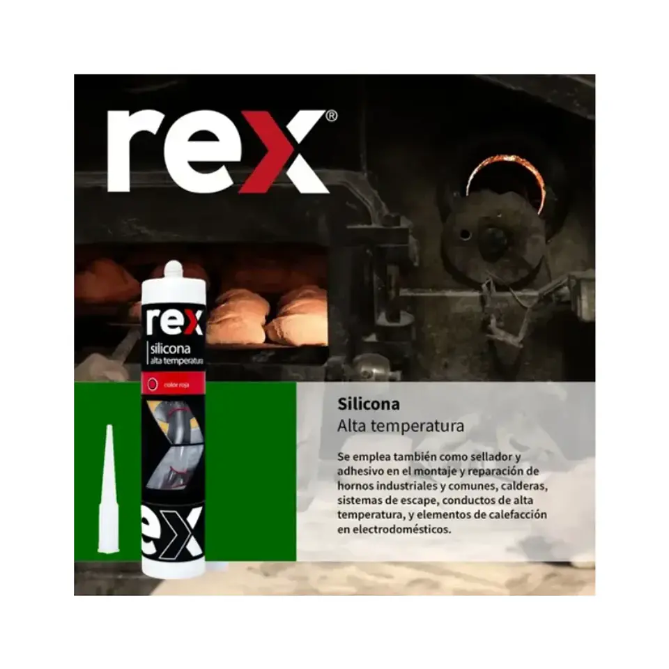 Silicona Rex Alta Temperatura Rojo 300ml 1