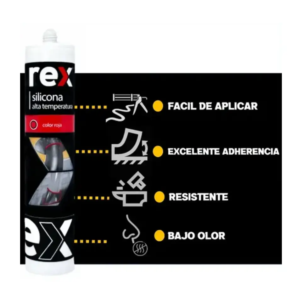Silicona Rex Alta Temperatura Rojo 300ml 3