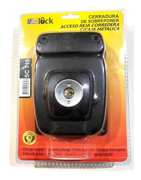 Cerradura Cangrejo 715 con cilindro incorporado + Caja para Soldar 