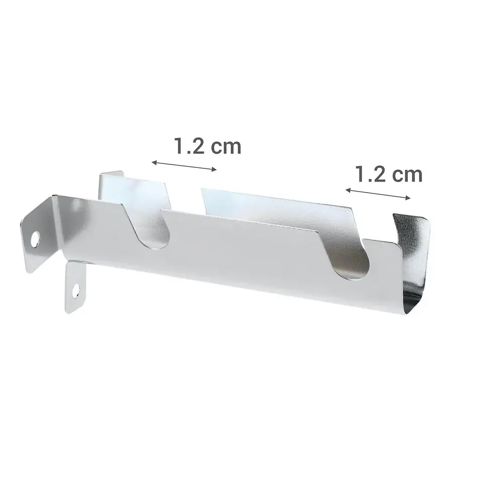 Soportes Doble Para Barra De Cortina 12 Mm 2 Unidades Plateado 5