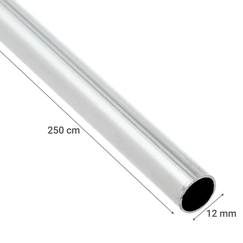 Barra de Cortina Metálica 12 mm x 2,5 m Cromada 