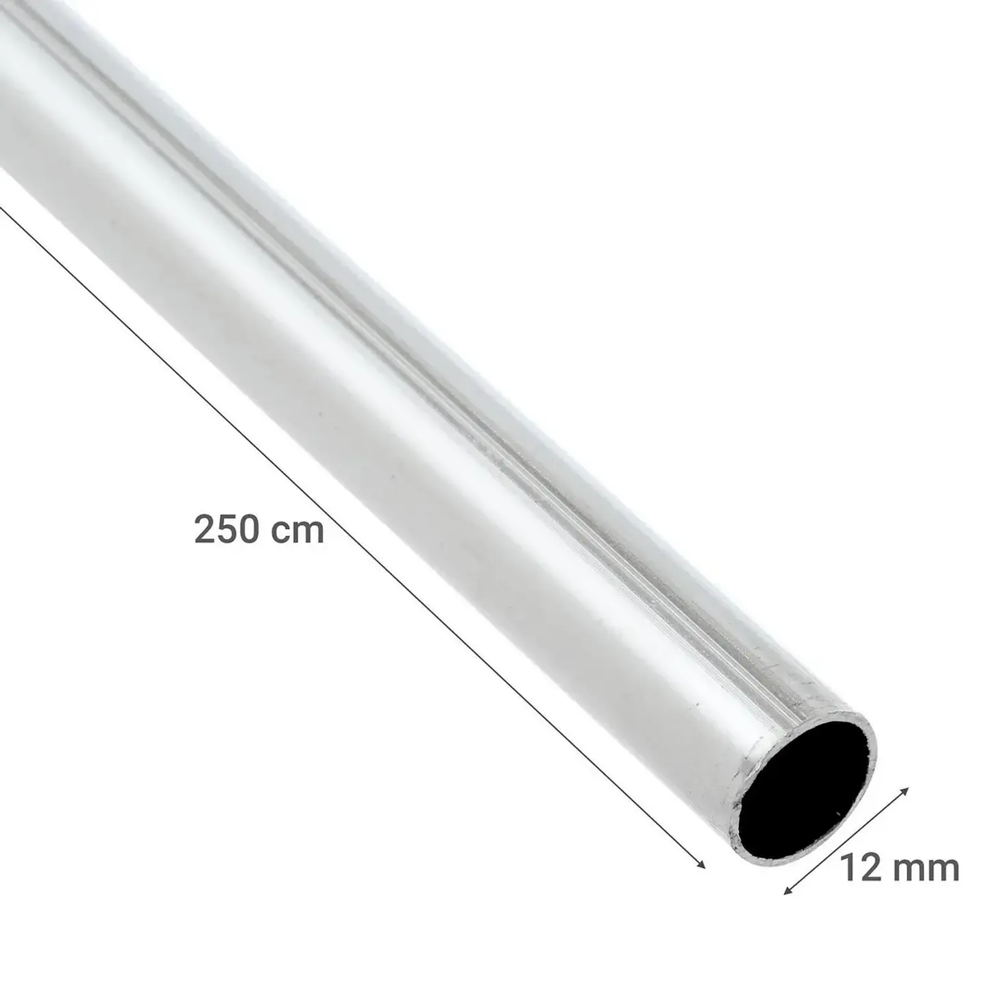 Barra de Cortina Metálica 12 mm x 2,5 m Cromada  1
