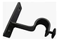 Soporte Simple Metálico para Tubo de Cortina a Muro 19 mm Negro - Miniatura 2