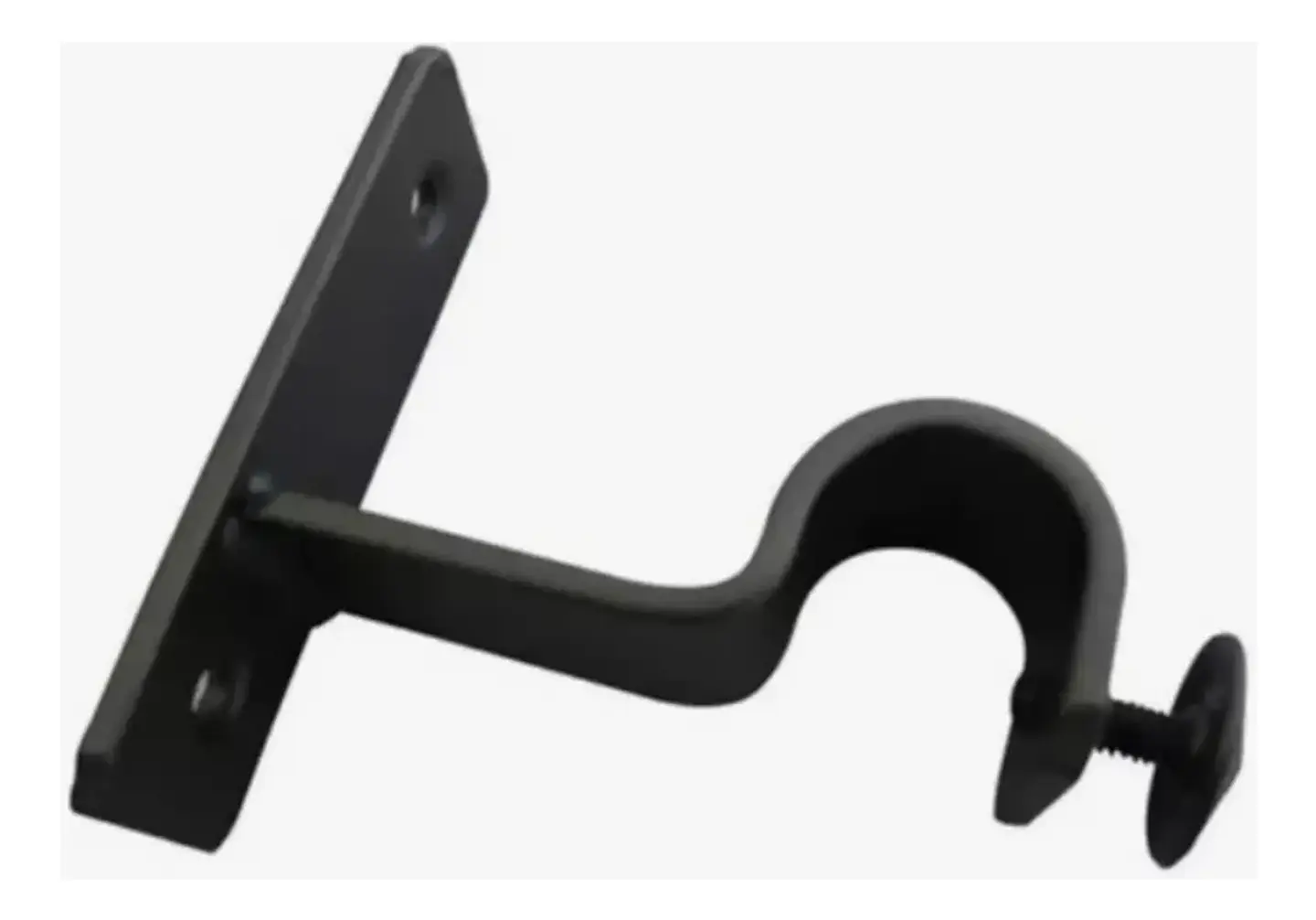 Soporte Simple Metálico para Tubo de Cortina a Muro 19 mm Negro 4