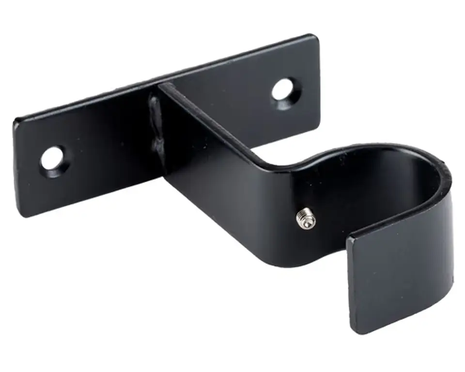 Soporte Simple Metálico para Tubo de Cortina a Muro 19 mm Negro 5