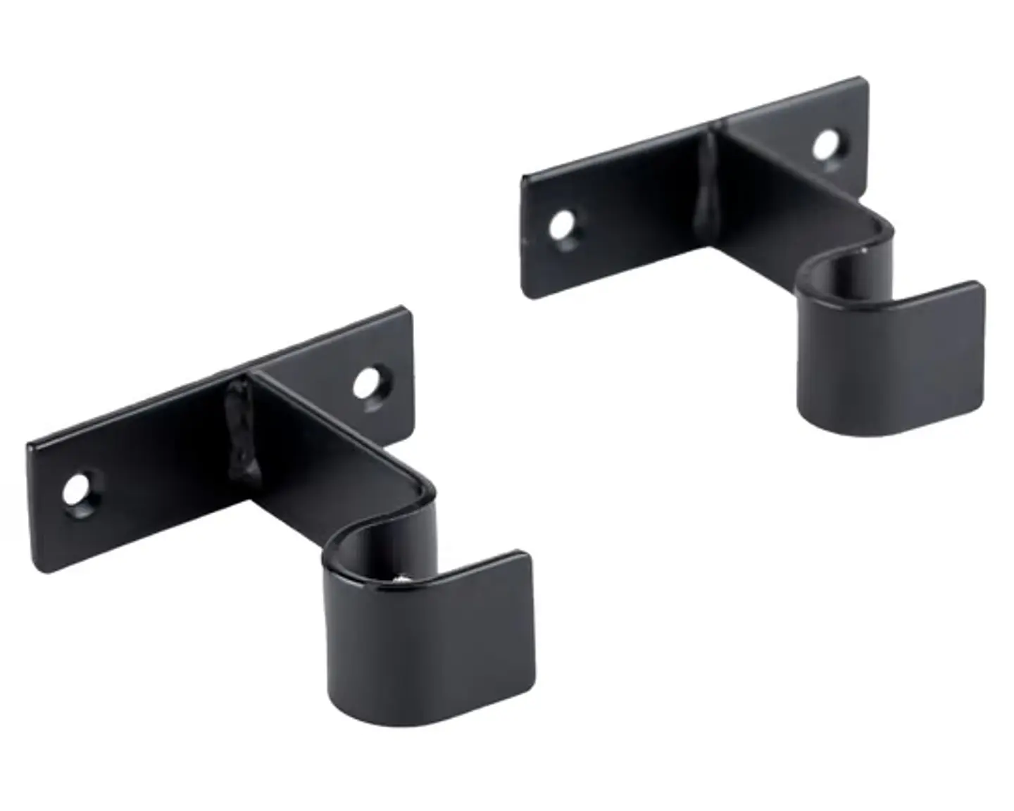 Soporte Simple Metálico para Tubo de Cortina a Muro 19 mm Negro 6