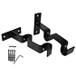 Soporte Doble Metálico para Tubo de Cortina 19 mm Negro - Miniatura 1