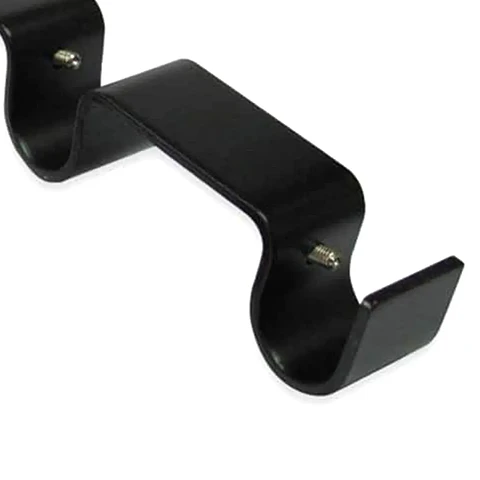 Soporte Doble Metálico para Tubo de Cortina 19 mm Negro