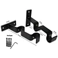 Soporte Doble Metálico para Tubo de Cortina 19 mm Negro - Miniatura 3
