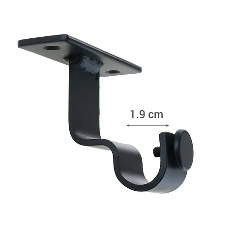 Soporte Simple Metálico para Techo 19 mm Negro