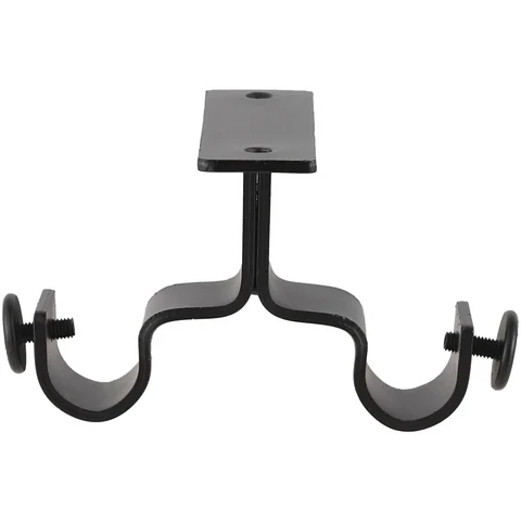 Soporte Doble Metálico para Techo 19 mm Negro