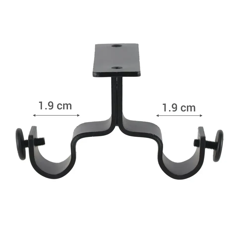 Soporte Doble Metálico para Techo 19 mm Negro 3