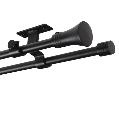 Soporte Doble Metálico para Techo 19 mm Negro