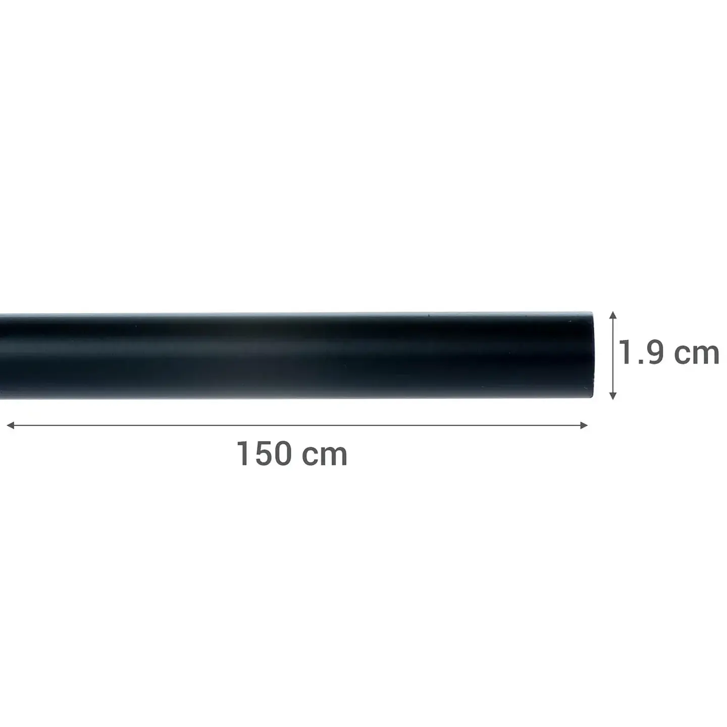 Tubo para cortina metal 19 mm Negro 1.5 m 1