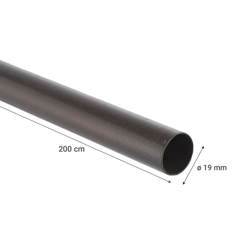Tubo para Cortina Metálico 19 mm x 2 m Negro