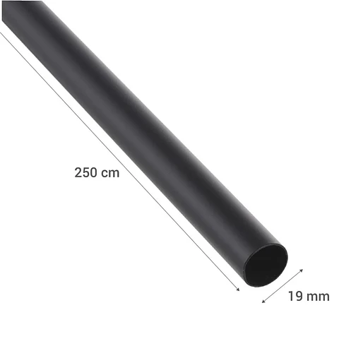 Tubo para Cortina Metálico 19 mm x 2,5 m Negro