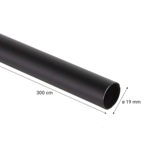 Tubo para Cortina Metálico 19 mm x 3 m Negro