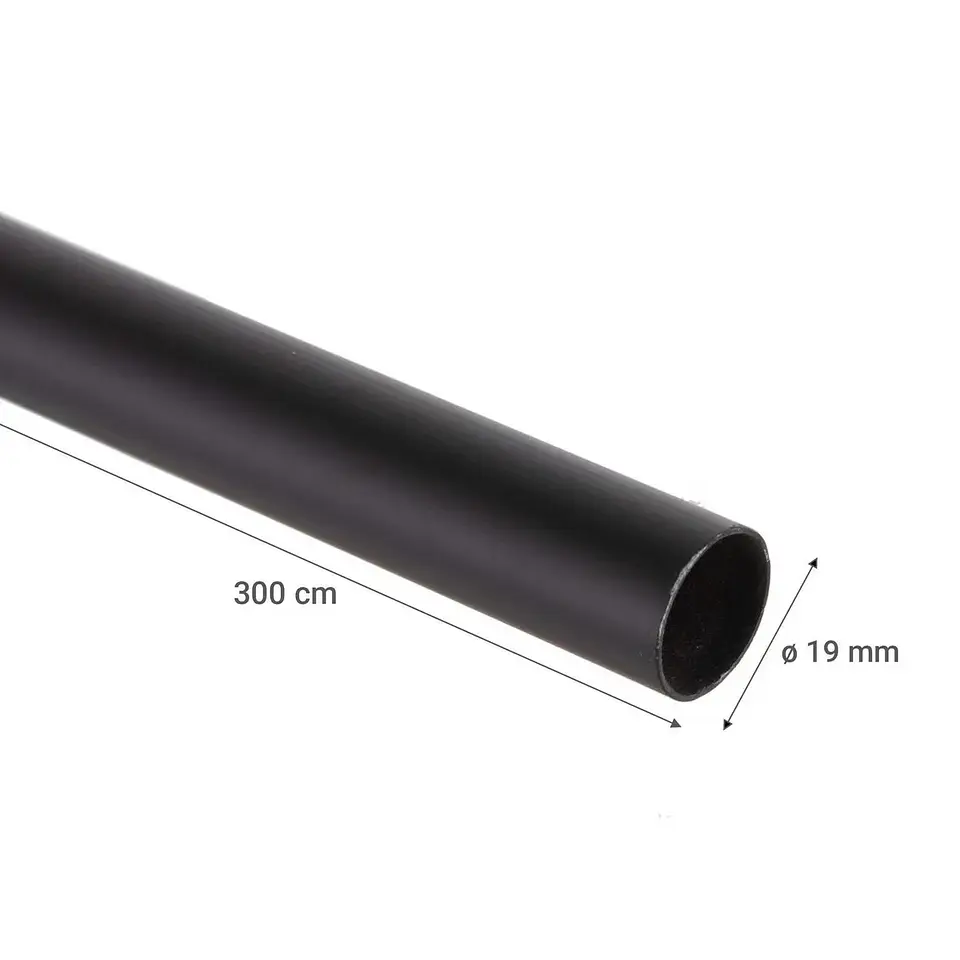 Tubo para Cortina Metálico 19 mm x 3 m Negro 1